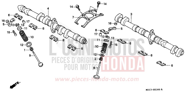 NOCKENWELLE/VENTIL von CB1000F "Big One" MUTE BLACK METALLIC (NH359) von 1996